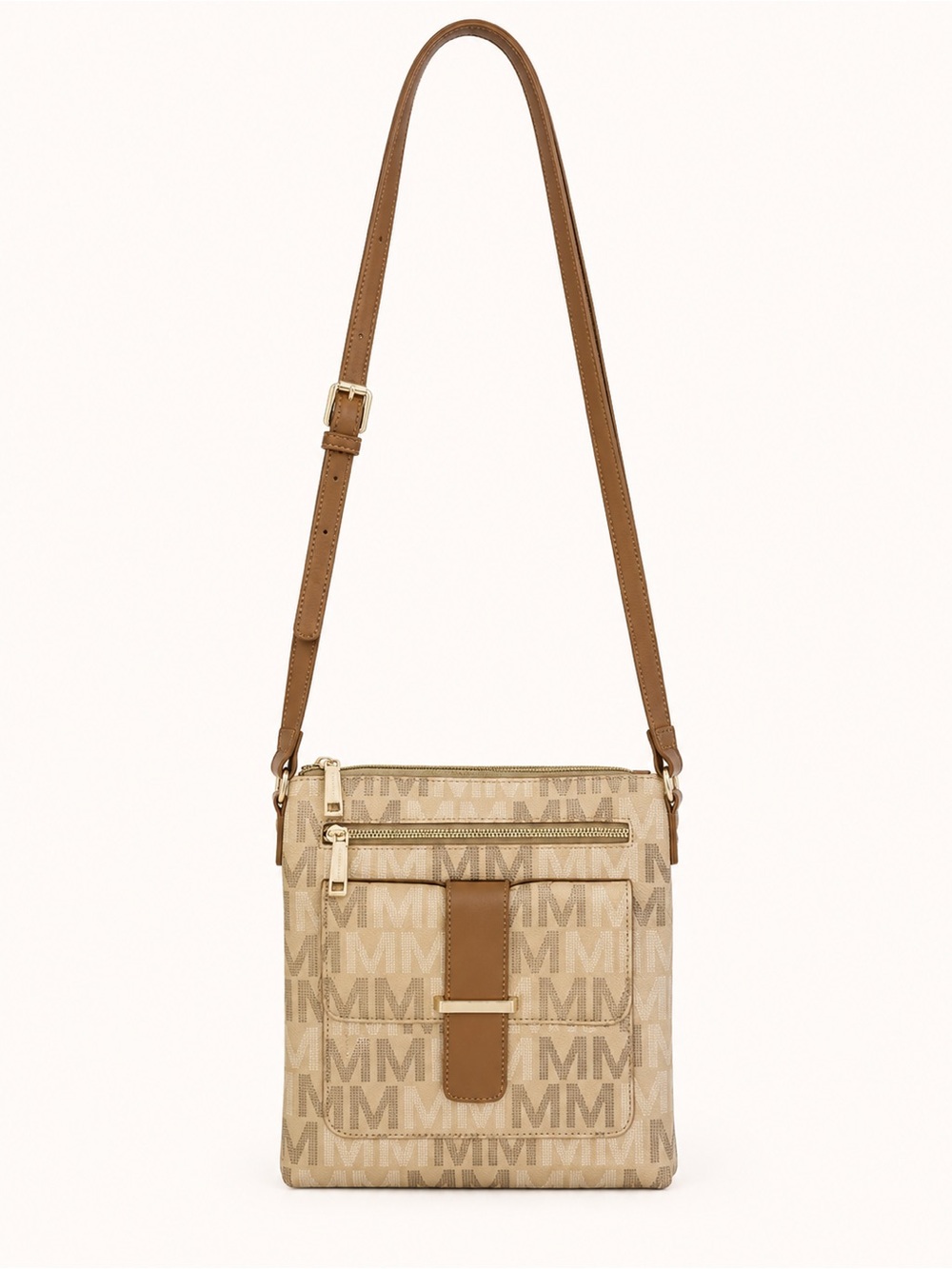 MICHAEL Michael Kors Beige & Brown Logo Crossbody Bag